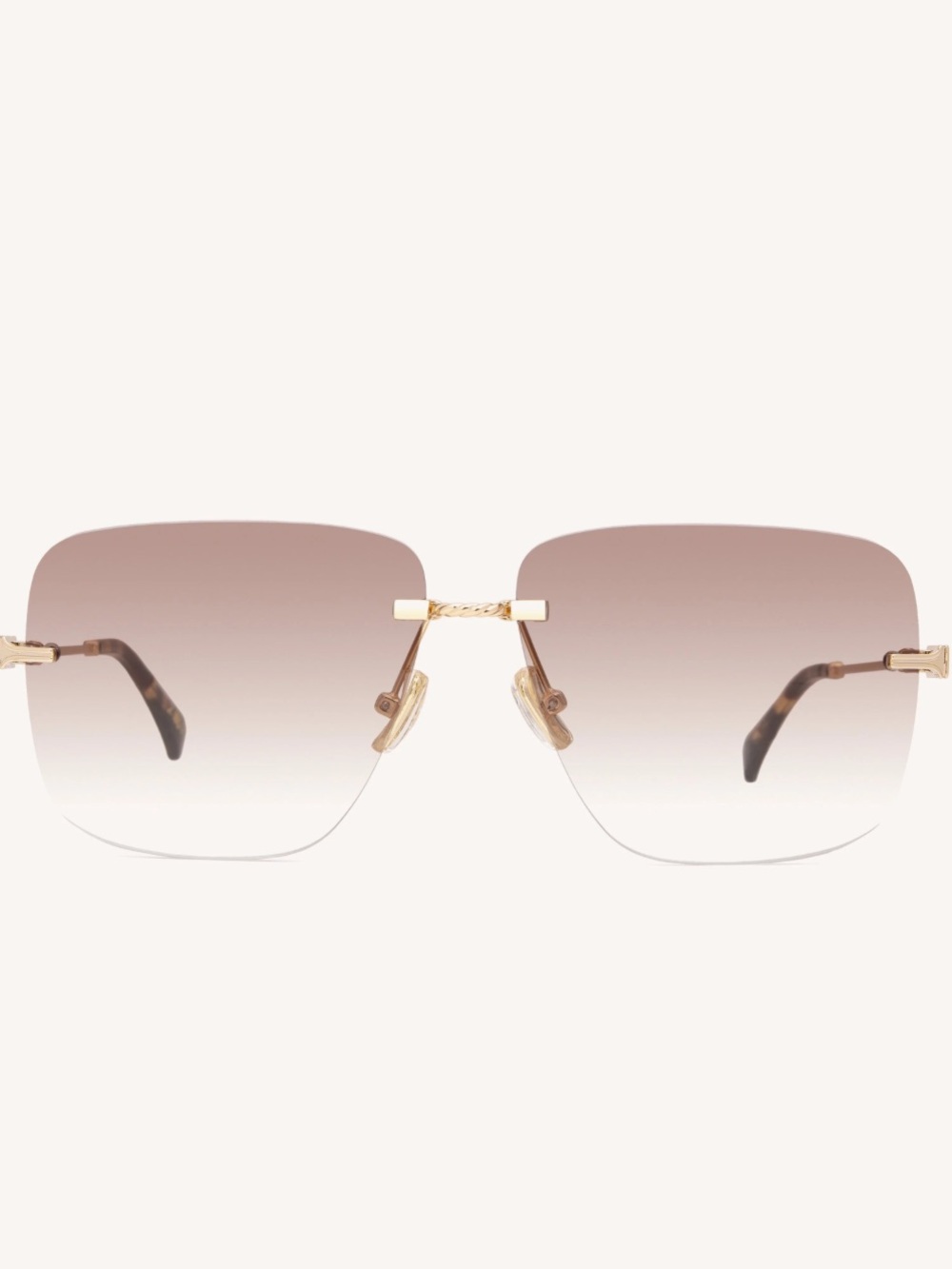 DEZI 2000s Gold Rimless Sunglasses